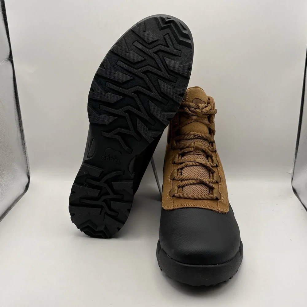 Sorel Men's Buxton Lite Lace Waterproof Boots Elk/Black Size 13 NM4983-286